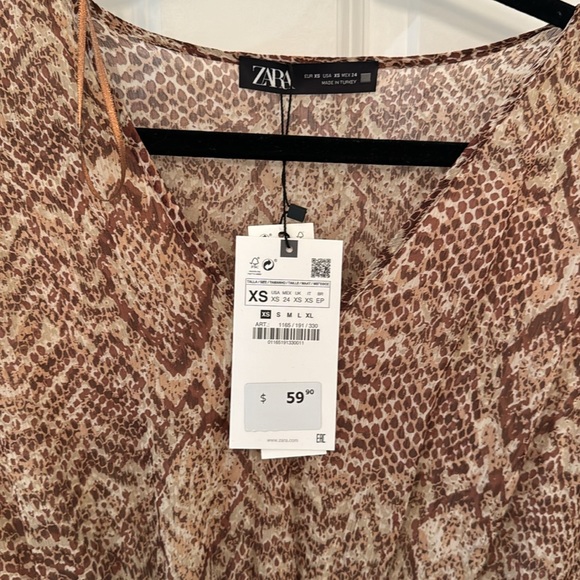 Zara print sheer dress new with tags - Picture 3 of 3